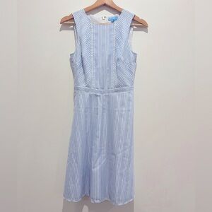 Draper James Blue and White Striped Embroidered Dress with Pockets size 0